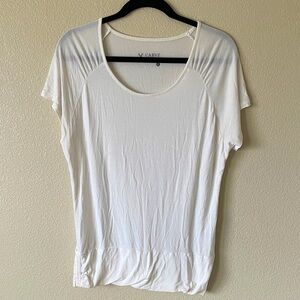 Carve Designs Scoop Neck White T-Shirt L Basic Minimalist Closet Staple Capsule